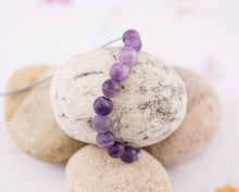 Load image into Gallery viewer, Amethyst Bracelet, One of the best semi precious stones to have, stone bracelet for counting your 10 breaths, for meditation and calm
